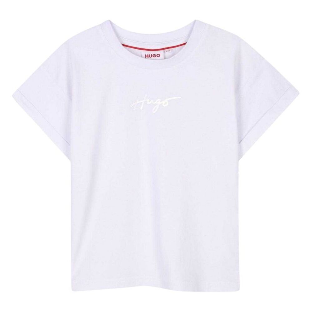 Hugo Childrens/Kids Logo Regular T-Shirt / White